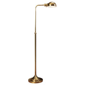 Floor Lamp with Dome Metal Shade in Antique Natural Brass