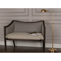 Floor Lamp with Dome Metal Shade in Antique Natural Brass