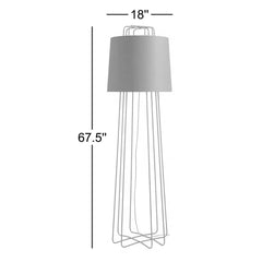 Floor Lamp with Linen Empire Shade, Ochre Steel Frame