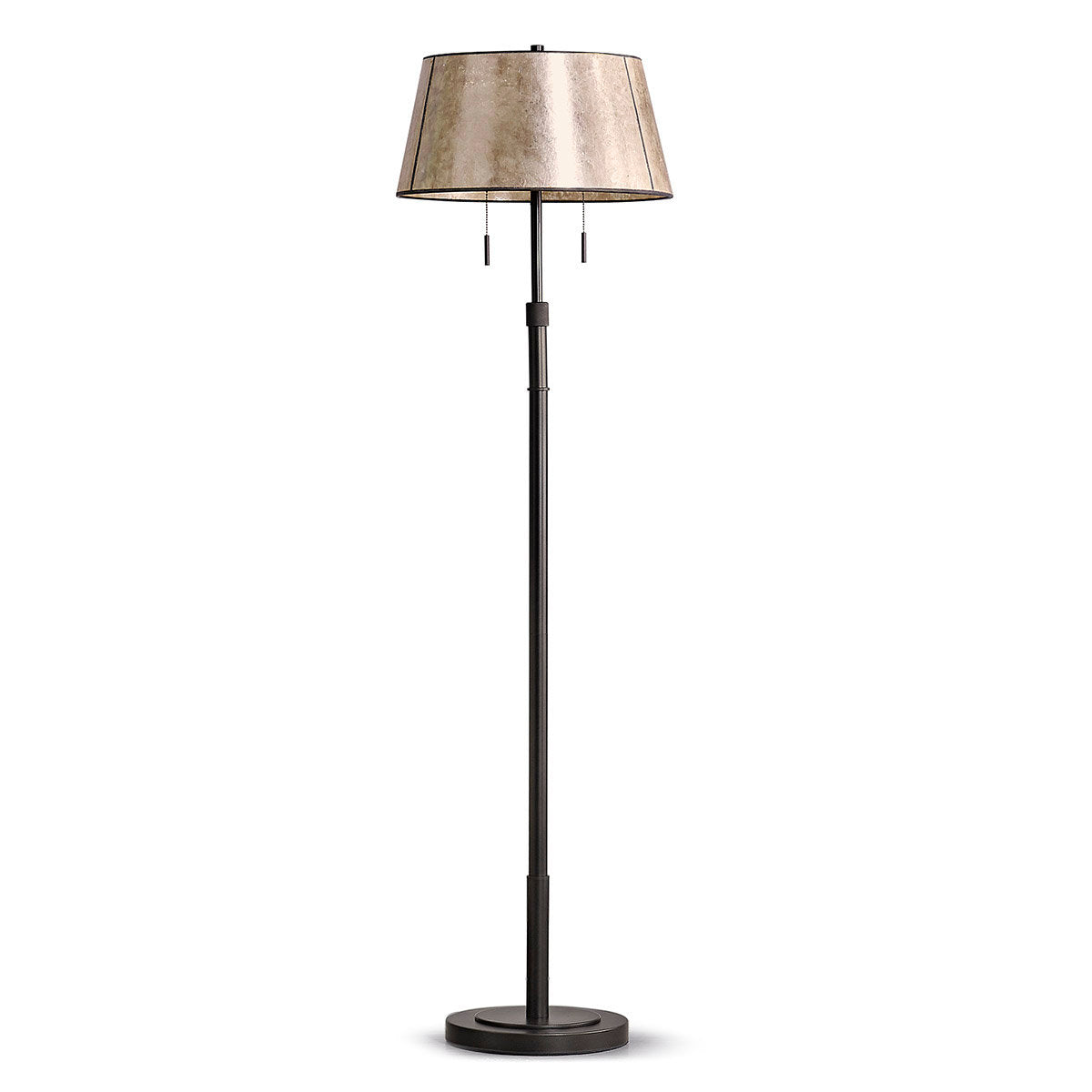 Floor Lamp with Mica Brown Shade and Dark Bronze Base