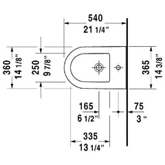 Floor Mount Bidet, Darling New, Elongated, Vitreous China, Gloss