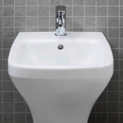 Floor Mount Bidet, DuraStyle, Elongated, Vitreous China, White High Gloss