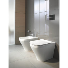 Floor Mount Bidet, DuraStyle, Elongated, Vitreous China, White High Gloss