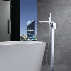 Floor Mount Tub Filler, Khone, 2-Handle with 60 inch Hand Sprayer
