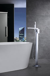 Floor Mount Tub Filler, Khone, 2-Handle with 60 inch Hand Sprayer