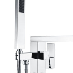 Floor Mount Tub Filler, Khone, 2-Handle with 60 inch Hand Sprayer