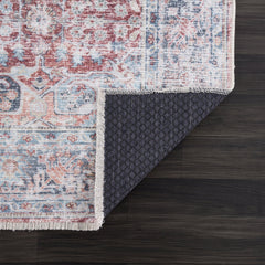 Floral Area Rug, 10 Ft by 14 Ft in Pink, Red and Blue