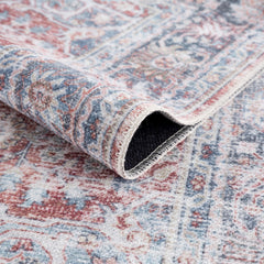 Floral Area Rug, 10 Ft by 14 Ft in Pink, Red and Blue