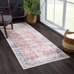 Floral Area Rug, 10 Ft by 14 Ft in Pink, Red and Blue