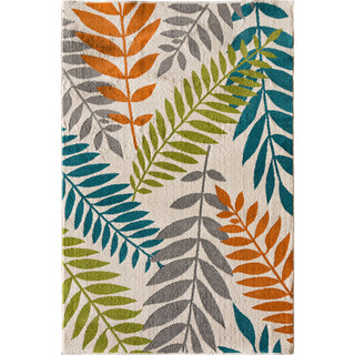 Floral Area Rug, 8'8" x 11'10" in Blue, Orange and Green