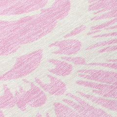 Floral Area Rug, 9 x 12 ft in Pink Polyester