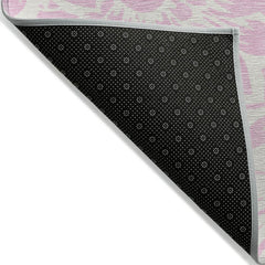 Floral Area Rug, 9 x 12 ft in Pink Polyester