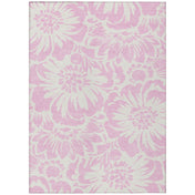 Floral Area Rug, 9 x 12 ft in Pink Polyester