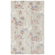 Floral Hand-Tufted Area Rug, 6 ft x 9 ft in Yellow, Ivory and Green