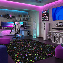 Fluorescent Area Rug, 7'6" x 12', Nylon with Abstract Pattern