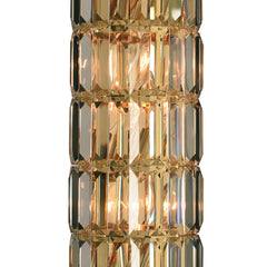 Flush Mount Light, Crystal Shade in Gold Finish