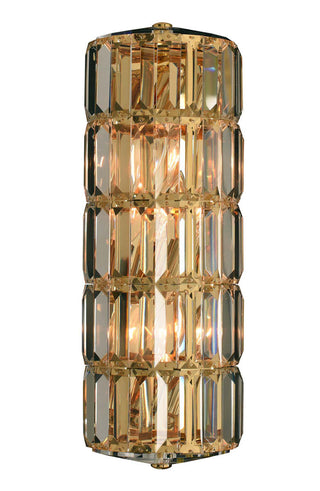 Flush Mount Light, Crystal Shade in Gold Finish