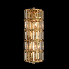 Flush Mount Light, Crystal Shade in Gold Finish