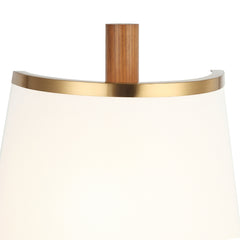 Flush Mount Sconce, 2 Lights, Satin Brass with White Fabric Shade