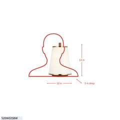 Flush Mount Sconce, 2 Lights, Satin Brass with White Fabric Shade