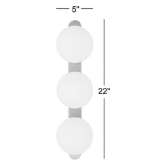 Flush Mount Sconce, 3-Light, Antique Brass with Opal Glass Shade