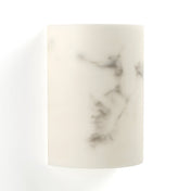 Flush Mount Wall Sconce, 1-Light, White with Glass Shade