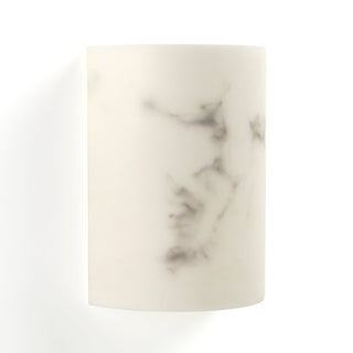 Flush Mount Wall Sconce, 1-Light, White with Glass Shade