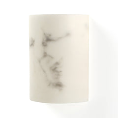 Flush Mount Wall Sconce, 1-Light, White with Glass Shade