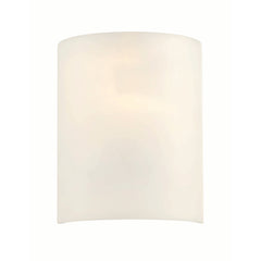 Flush Mount Wall Sconce, 1-Light, White with Glass Shade