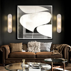 Flush Mount Wall Sconce, 2 Lights with Alabaster Shade and Brass Finish