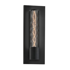 Flush Mounted Sconce, 1 Light in Satin Black Steel