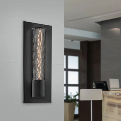 Flush Mounted Sconce, 1 Light in Satin Black Steel