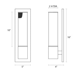 Flush Mounted Sconce, 1 Light in Satin Black Steel