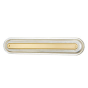 Flush Mounted Sconce, 28 in H, Aged Brass with Glass Shade