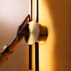 Flush Mounted Sconce, 48 in H with Gold Finish