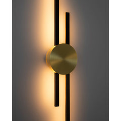 Flush Mounted Sconce, 48 in H with Gold Finish