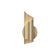 Flush Mounted Sconce with Steel Shade in Aged Brass
