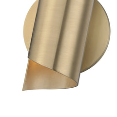 Flush Mounted Sconce with Steel Shade in Aged Brass