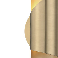 Flush Mounted Sconce with Steel Shade in Aged Brass