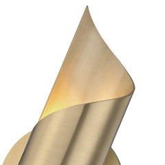 Flush Mounted Sconce with Steel Shade in Aged Brass