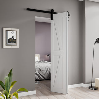 Folding Barn Door, Waitomo Series, 18 in. x 84 in. in Pure White
