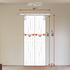 Folding Barn Door, Waitomo Series, 18 in. x 84 in. in Pure White