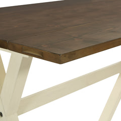 Folding Flip-Top Table, Rubberwood Trestle Base, Distressed Finish, Seats 4