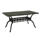 Folding Outdoor Dining Table, 59 Inch Rectangular Aluminum with Umbrella Hole