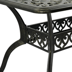 Folding Outdoor Dining Table, 59 Inch Rectangular Aluminum with Umbrella Hole