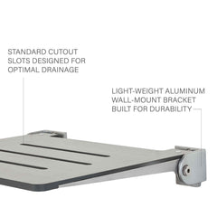 Folding Shower Bench Seat, SlimLine, Aluminum Frame