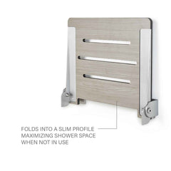 Folding Shower Bench Seat, SlimLine, Aluminum Frame