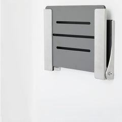 Folding Shower Seat, Silhouette, Wall Mount, Gray/Silver