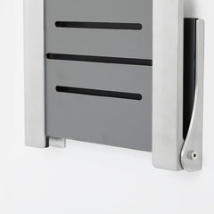 Folding Shower Seat, Silhouette, Wall Mount, Gray/Silver