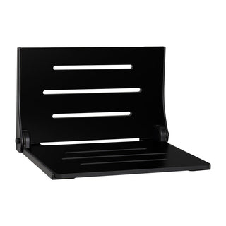 Folding Shower Seat, Silhouette, Wall Mounted in Matte Black